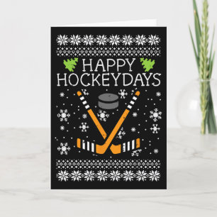 Happy Hockeydays Ugly Christmas Xmas Hockey Men Bo Card