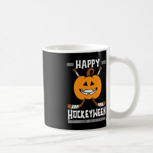 Happy Hockeyween Halloween Ice Hockey Player and H Coffee Mug