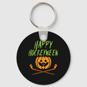 Happy Hockeyween Ice Hockey Halloween Costume Men Key Ring