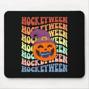Happy Hockeyween ice hockey halloween Pumpkin Eati Mouse Mat