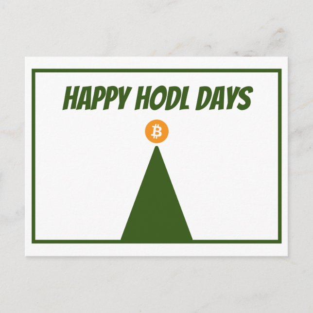 Happy HODL Days Bitcoin Christmas Card (FLAT) (Front)
