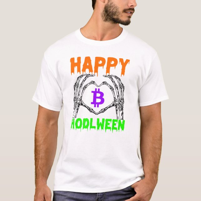 Happy Hodlween bitcoin - Halloween crypto   T-Shirt (Front)
