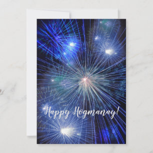 Happy Hogmanay Scottish New Year Fireworks Holiday Card