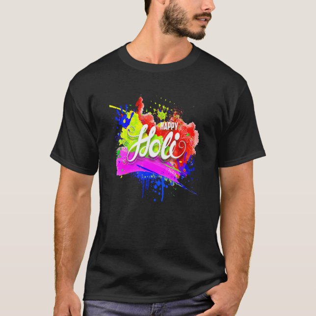 Happy Holi 2022 India Colours Spring Festival Hind T-Shirt (Front)