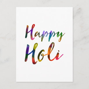 Happy Holi Bokeh Lights Postcard