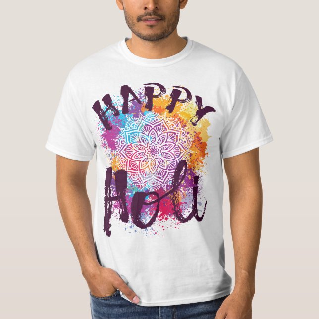 Happy Holi Colors India Hindu Spring  T-Shirt (Front)