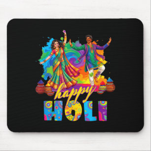 Happy holi colourful festival dance celebrationHap Mouse Mat