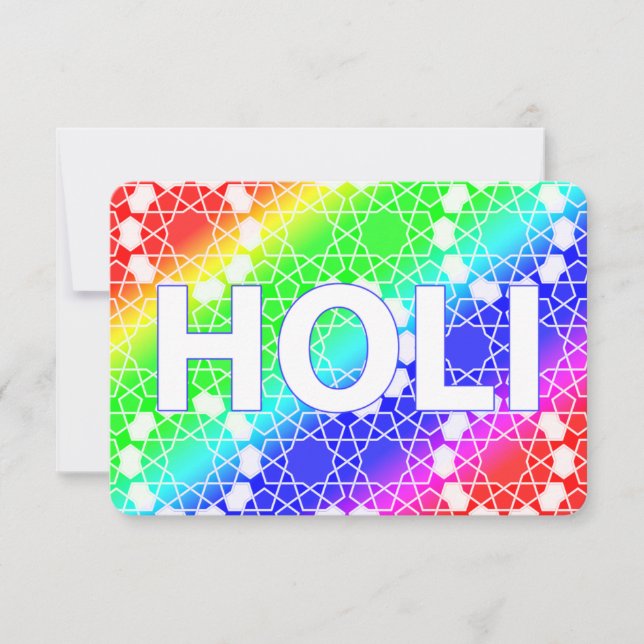 happy holi : festival of colour and spring invitation (Front)