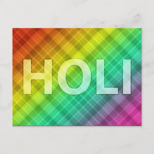 happy holi : festival of colour and spring postcard