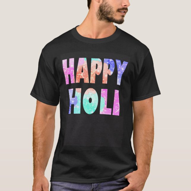 Happy Holi Festival Outfit for Women Kids Men Fami T-Shirt (Front)