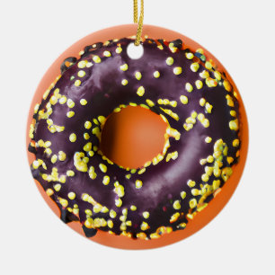Happy Holi-Glaze   Funny Donut Pun Christmas Ceramic Tree Decoration