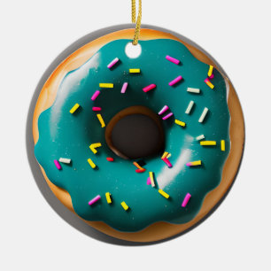 Happy Holi-Glaze   Funny Donut Pun Christmas Ceramic Tree Decoration