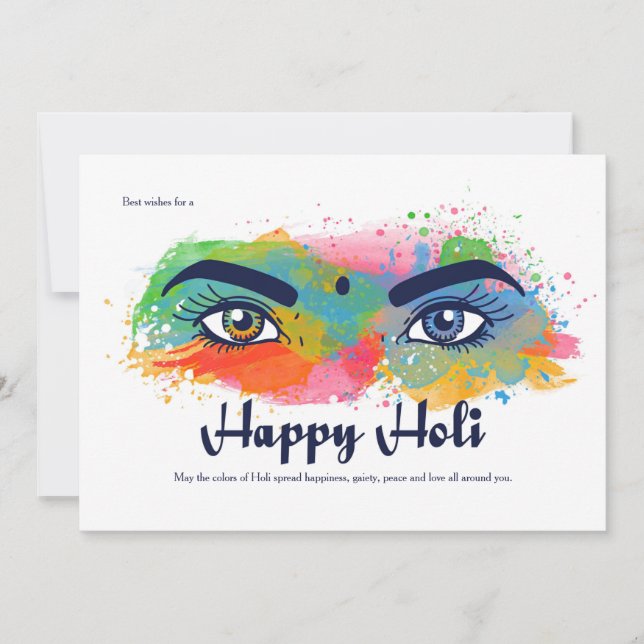 Happy Holi Greeting Card (Front)