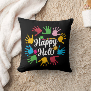 Happy Holi Hands Hindu Holi Festival Gifts Cushion