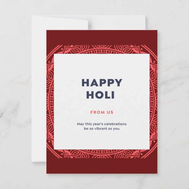 Happy Holi Holiday Card (Front)