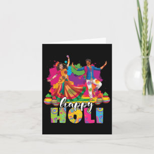 Happy Holi Indian Dancing Spring Holi Festival Of Card