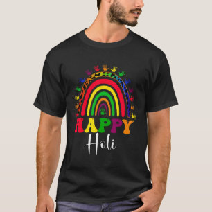 Happy Holi Rainbow Leopard India Hindu Spring Kids T-Shirt