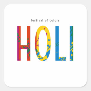Happy Holi Square Sticker