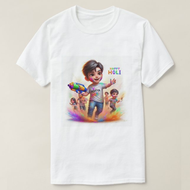 Happy Holi  T-Shirt (Design Front)