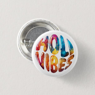 Happy Holi Vibes Hands Hindu Holi Festival Gifts 3 Cm Round Badge