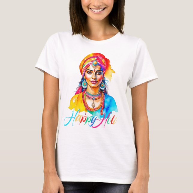 Happy Holi Woman T-Shirt (Front)