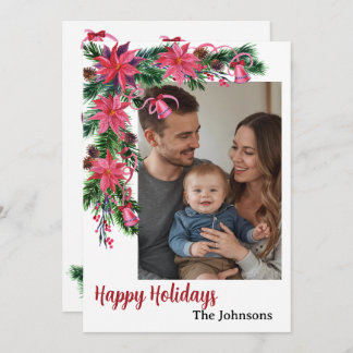 Happy holiday 1 photo watercolor botanical