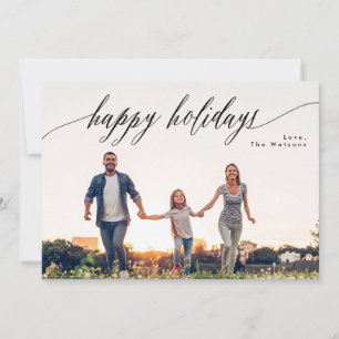 Happy Holiday Beautiful White Christmas Photo Card