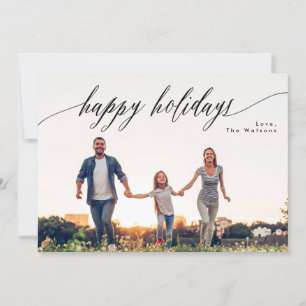 Happy Holiday Beautiful White Christmas Photo Card