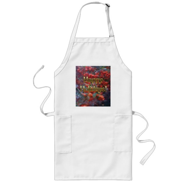 Happy Holiday Berries Long Apron (Front)