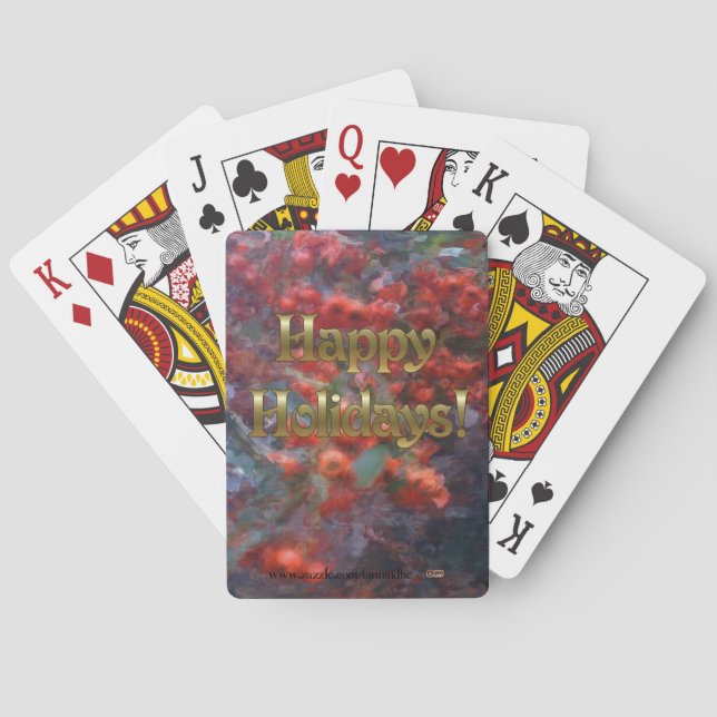 Happy Holiday Berries Playing Cards (Back)