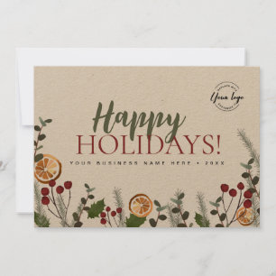 Happy Holiday Business Christmas Foliage Custom