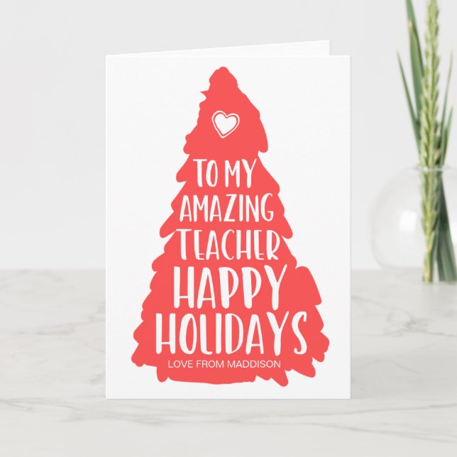 Happy Holiday Card for Amazing Preschool Teacher (Front)
