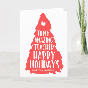 Happy Holiday Card for Amazing Preschool Teacher