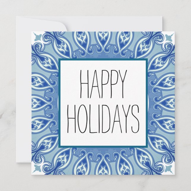 Happy holiday cards blue (Front)