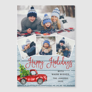 Happy Holiday Christmas 4 PHOTO Magnetic Card