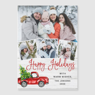 Happy Holiday Christmas 4 PHOTO Magnetic Card