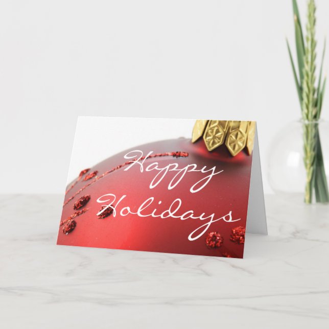 Happy Holiday Christmas Bulb Card (Front)