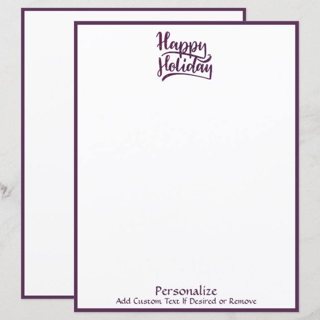 Happy Holiday Christmas Greeting Personalised (Front/Back)