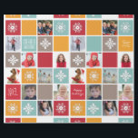 Happy Holiday Christmas Photo Wrapping Paper<br><div class="desc">Personalise your gift giving this year with photo wrapping paper that features your family as part of the design. Create a collage of snowflakes, Holiday wishes, and family photos in this collage paper. Vintage, retro shades of teal, red, gold and mocha are interspersed with photos of you, your child, your...</div>