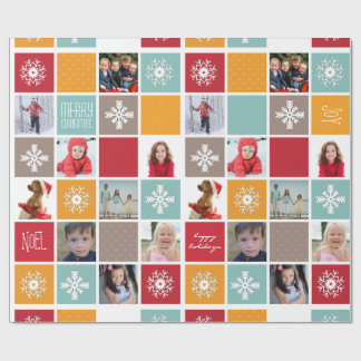 Happy Holiday Christmas Photo Wrapping Paper