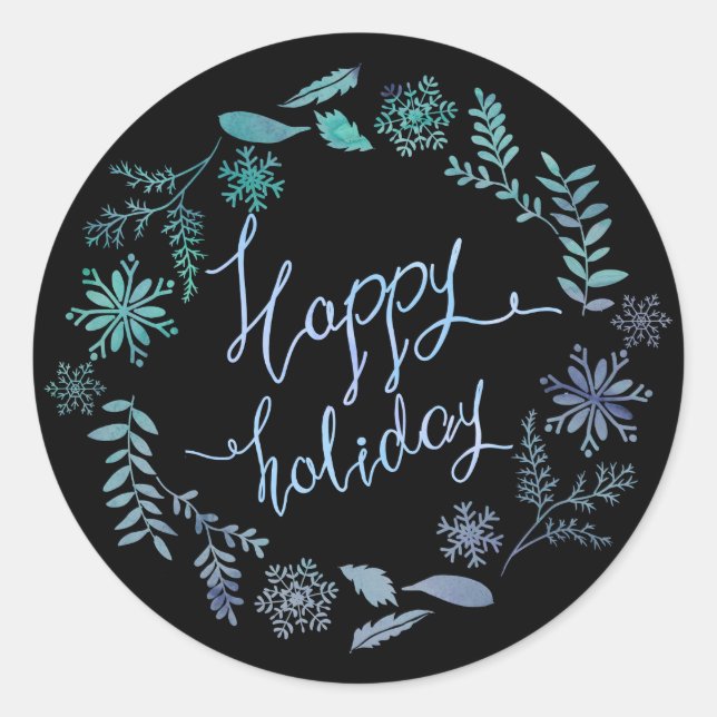 Happy Holiday Christmas Sticker (Front)