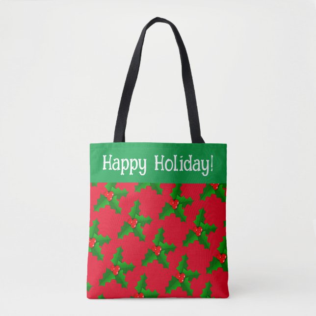 Happy Holiday Christmas Tote Customise (Front)