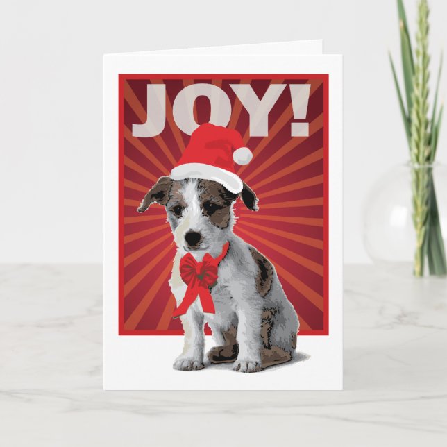 Happy Holiday Dog - Jack Russell Santa (Front)