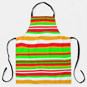 Happy Holiday Festive Stripe Pattern Apron