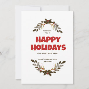  Happy Holiday Foliage Christmas Holiday Card
