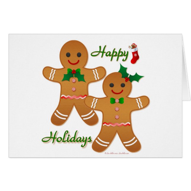 Happy Holiday Gingerbread Man Boy Girl (Front Horizontal)