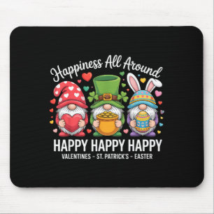 Happy Holiday Gnome Happy Valentines St Patrick Ea Mouse Mat