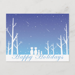Happy Holiday greeting Cards at starry night