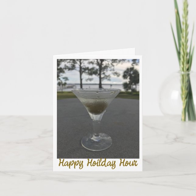 Happy Holiday Hour Folded Holiday Card (Front)