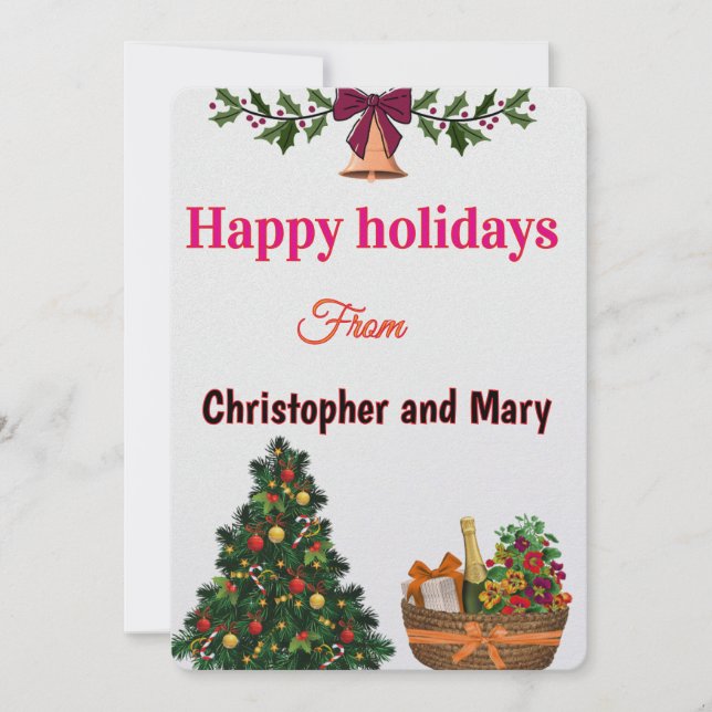 Happy Holiday Humorous Message Flat Holiday Card (Front)